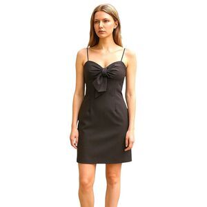 Maggy London LBD Dress Little Black Dress Size 10 Satin Bow Front Gala Event